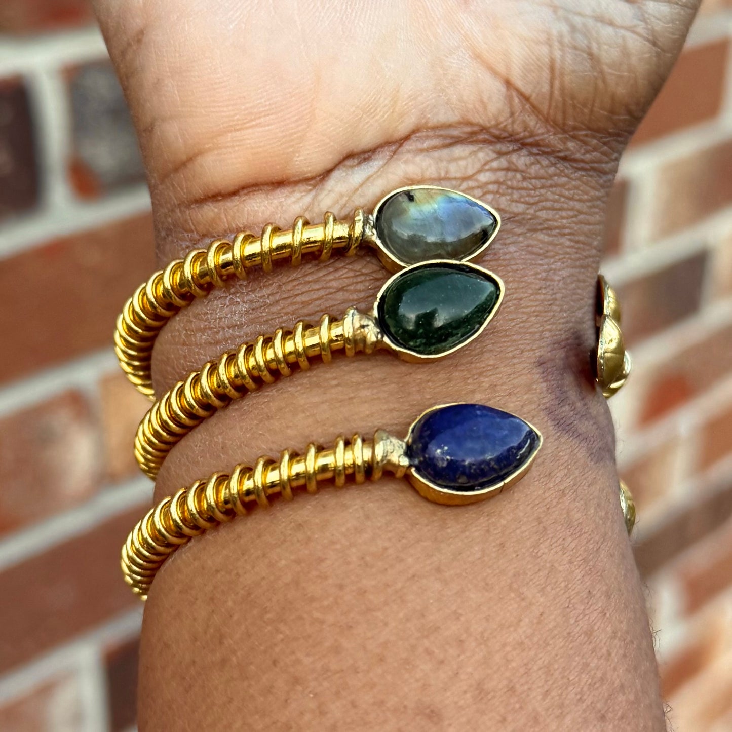 Stone & Brass Cuffs