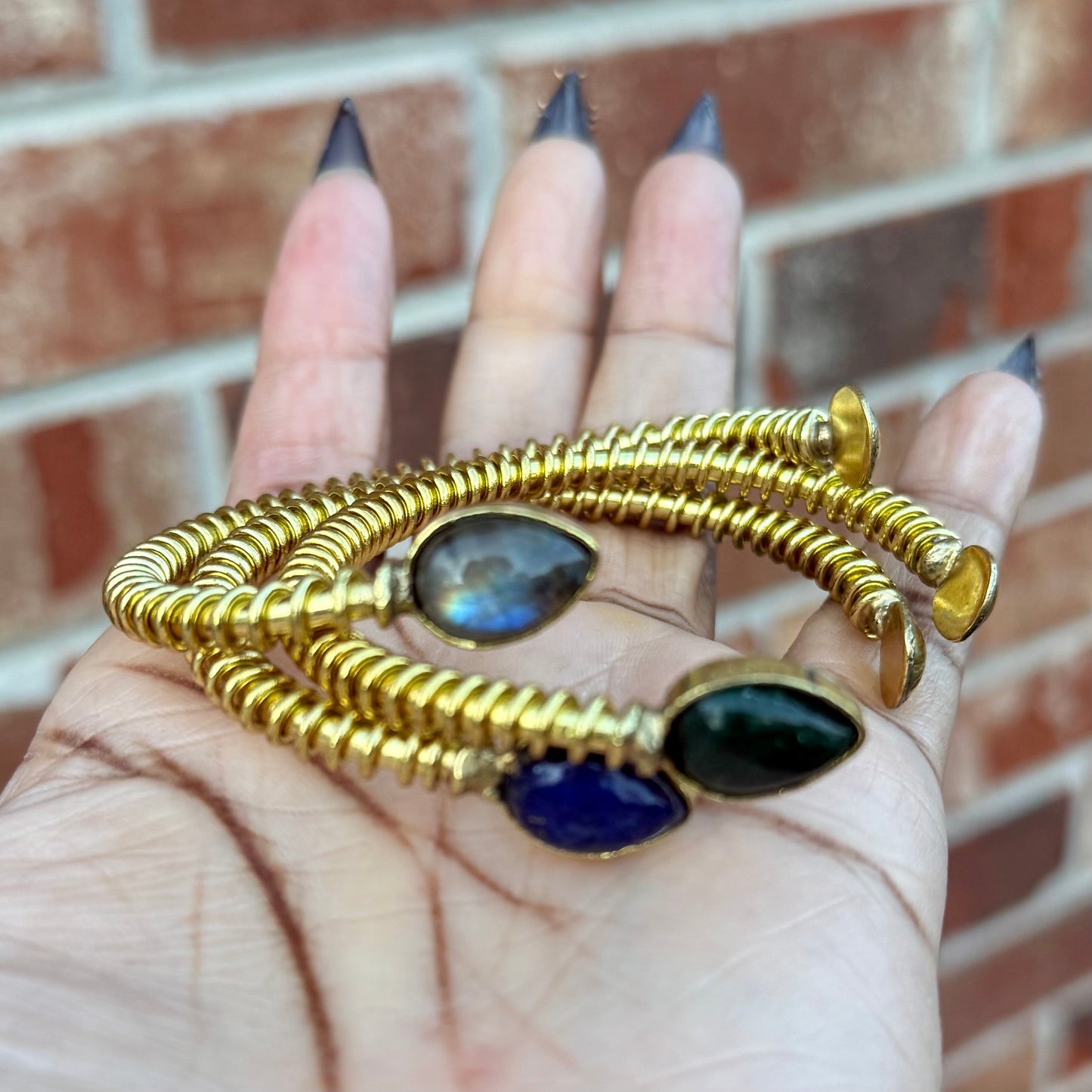 Stone & Brass Cuffs